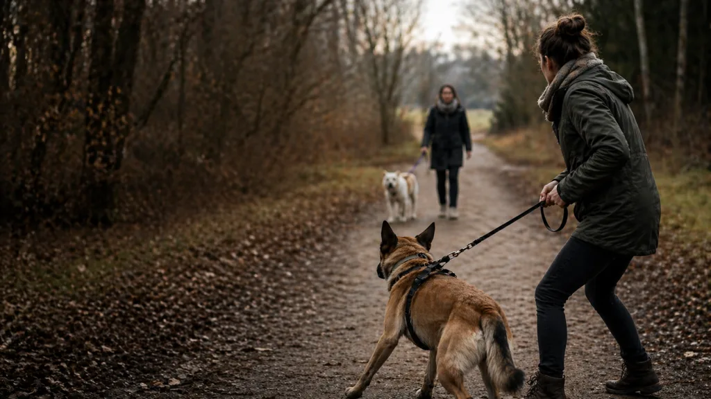 Hund hört draußen nicht und reagiert bei Begegnungen